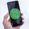 Android 12 logo on Google Pixel 3 3