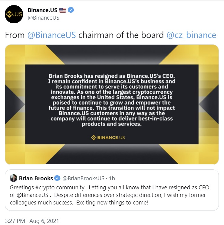 الرئيس التنفيذي لشركة Binance الأمريكية يتنحى بينما تواجه بورصة العملات المشفرة تدقيقًا تنظيميًا متزايدًا