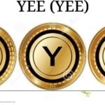 set physical golden coin yee yee digital cryptocurrency yee yee icon set vector illustration isolated white background set 116504174