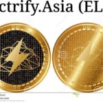 set physical golden coin electrify asia elec digital cryptocurrency electrify asia elec icon set vector illustration isolated 111813810