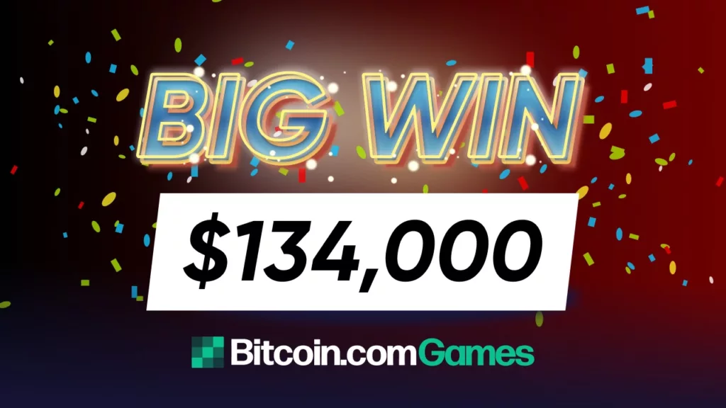 اللاعب ينفجر في أرضية الكازينو بفوزه بالجائزة الكبرى بقيمة 134 ألف دولار على ألعاب Bitcoin.com