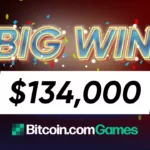 اللاعب ينفجر في أرضية الكازينو بفوزه بالجائزة الكبرى بقيمة 134 ألف دولار على ألعاب Bitcoin.com