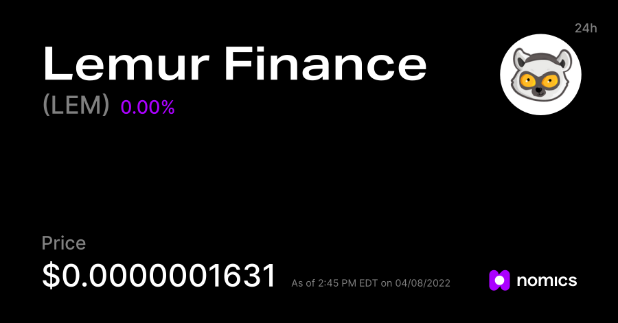 معلومات عن العمله الرقميه LEM / Lemur Finance