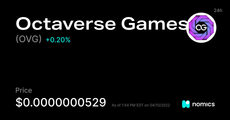 معلومات عن العمله الرقميه OVG / Octaverse Games معلومات عن العمله الرقميه OVG / Octaverse Games