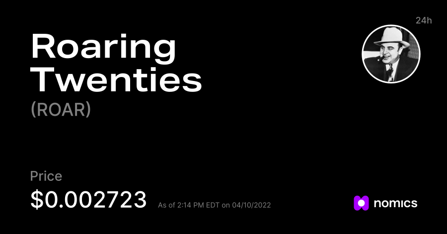 معلومات عن العمله الرقميه ROAR / Roaring Twenties معلومات عن العمله الرقميه ROAR / Roaring Twenties