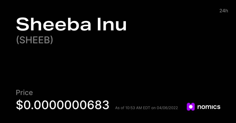 معلومات عن العمله الرقميه SHEEB / Sheeba Inu