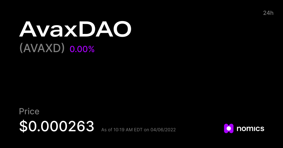 معلومات عن العمله الرقميه AVAXD / AvaxDAO