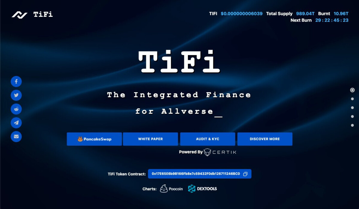 معلومات عن العمله الرقميه TIFI / TiFi Token