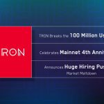 TRON تحطم علامة 100 مليون مستخدم ، وتحتفل بالذكرى السنوية الرابعة لـ Mainnet ، وتعلن عن دفع توظيف ضخم وسط انهيار السوق