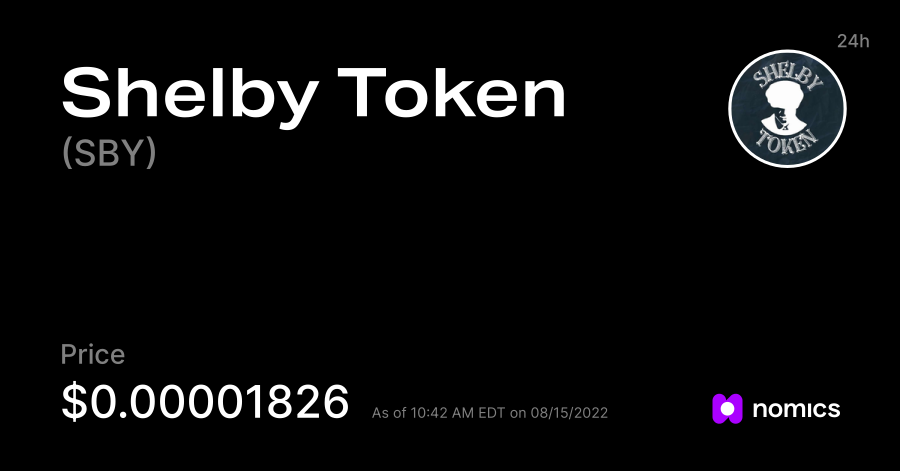 معلومات عن العمله الرقميه TSY  / TOKEN SHELBY 